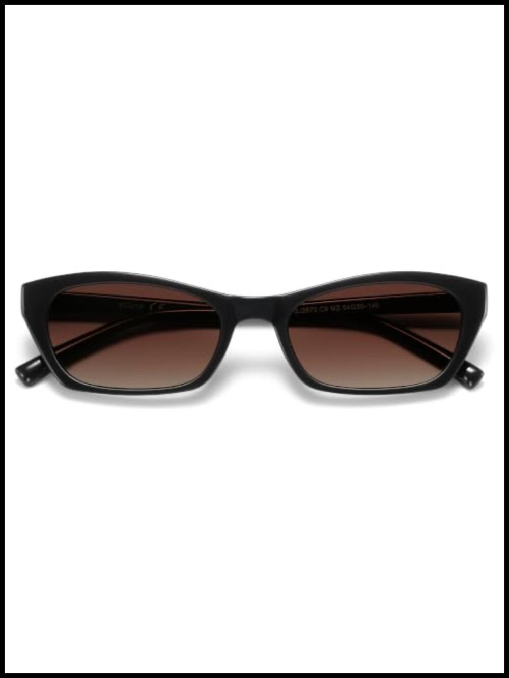 SOJOS Polarized Cat Eye Sunglasses UV400 Thin Rectangle Retro Small
